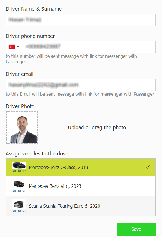 Filled driver settings window