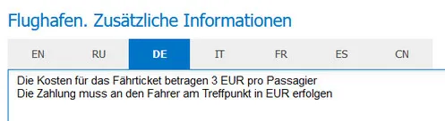 Zusätzliche Gebühren für Fährtickets