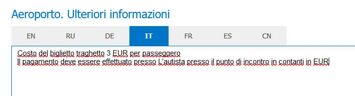 Costi aggiuntivi per i biglietti del traghetto