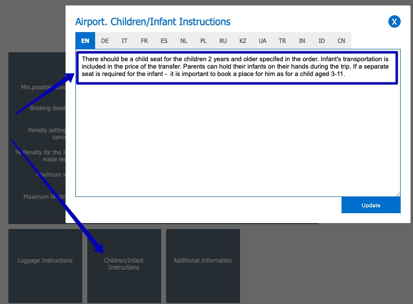 Set up airport instructions for children