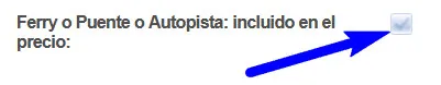 Ferry o autopista de peaje no incluidos