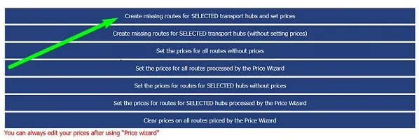 Create routes and set price