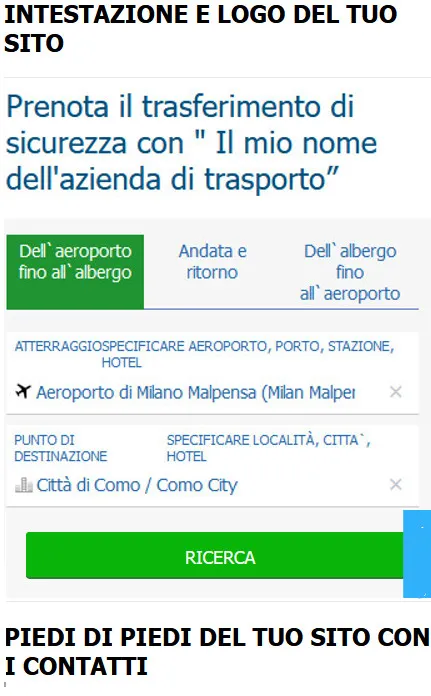 Esempio di etichetta bianca